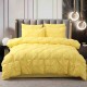 Lenjerie de pat, 2 persoane, 6 piese, finet, UniDeluxe cu pliuri, galben , 230x250cm, LF956