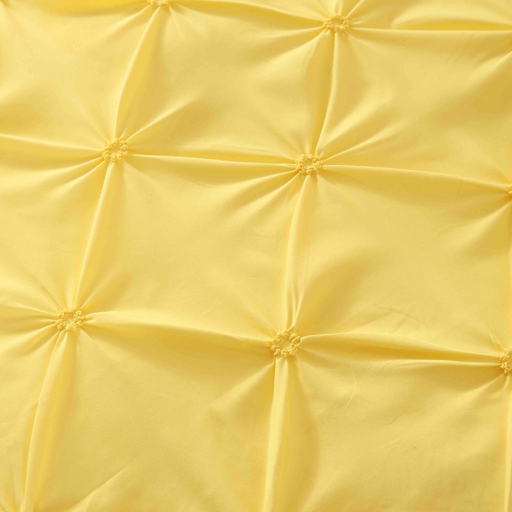 Lenjerie de pat, 2 persoane, 6 piese, finet, UniDeluxe cu pliuri, galben , 230x250cm, LF956