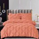 Lenjerie de pat, 2 persoane, 6 piese, finet, UniDeluxe cu pliuri, portocaliu, 230x250cm, LF957