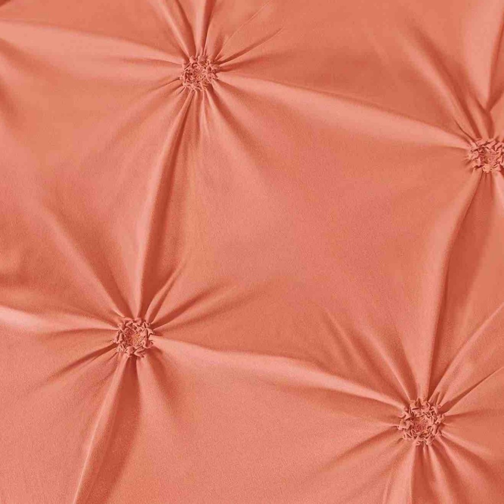 Lenjerie de pat, 2 persoane, 6 piese, finet, UniDeluxe cu pliuri, portocaliu, 230x250cm, LF957