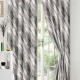 Set Lenjerie de pat, 2 persoane, finet, 8 piese, cu elastic + 2 draperii, gri , imprimeu degrade, LELD802