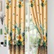 Set Lenjerie de pat, 2 persoane, finet, 8 piese, cu elastic + 2 draperii, crem , cu flori, LELD811