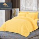 Set Pilotă & Lenjerie de pat, cocolino tip blăniță iepure , 2 persoane, 6 piese, cu elastic, galben , PIL6006