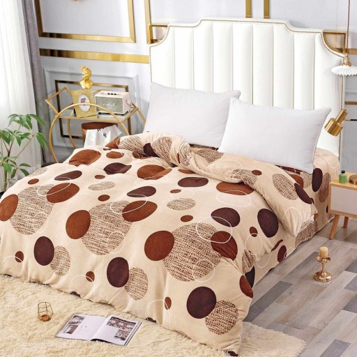 Pătură Cocolino 900gr, 200x230cm, crem , cu cerculețe maro, PCS151