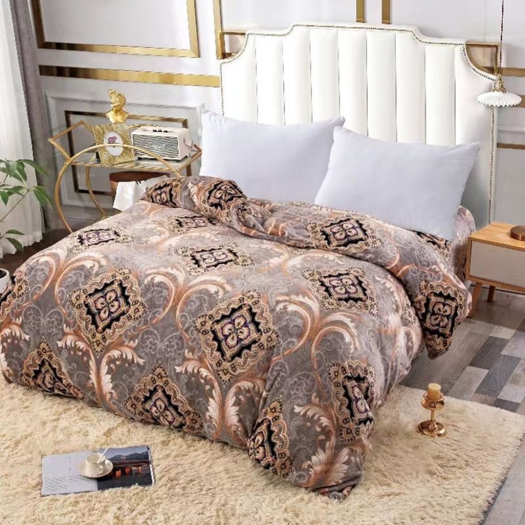 Pătură Cocolino 900gr, 200x230cm, crem și maro, cu imprimeu, PCS156 Pătură Cocolino 900gr, 200x230cm, crem și maro, cu imprimeu, PCS156