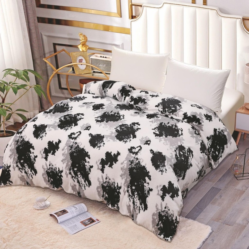 Pătură Cocolino 900gr, 200x230cm, alb gri negru, cu pete, PCS196 Pătură Cocolino 900gr, 200x230cm, alb gri negru, cu pete, PCS196