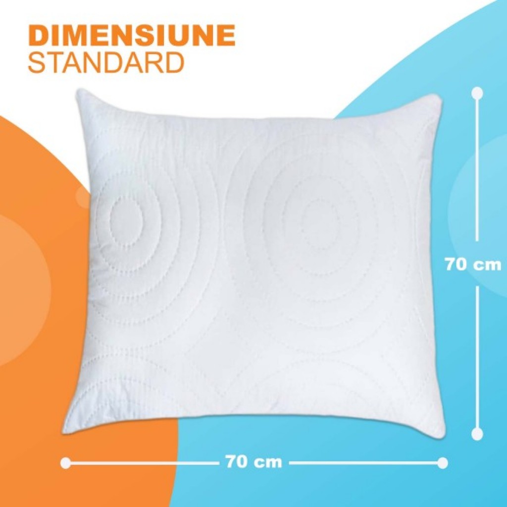 Set 2 perne, alb , microfibra matlasate, 70x70cm, PP11