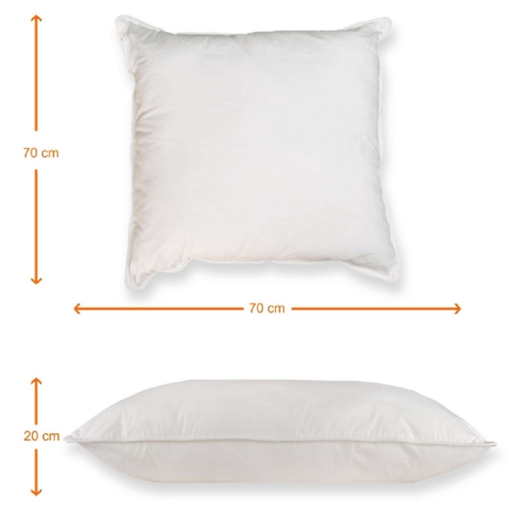 Set 2 perne, alb , cu puf de gasca, 70x70cm, PP01