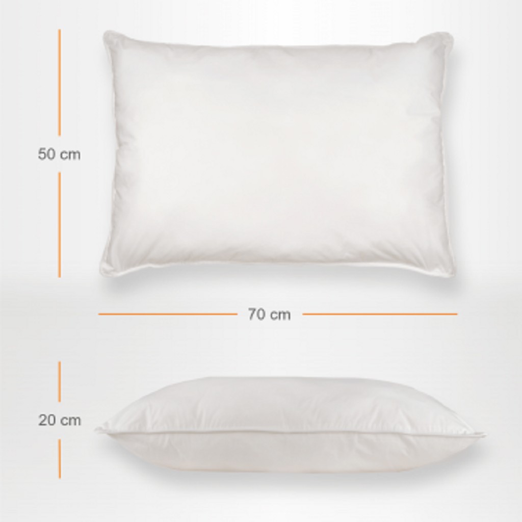 Set 2 perne, alb , cu puf de gasca, 50x70cm, PP02