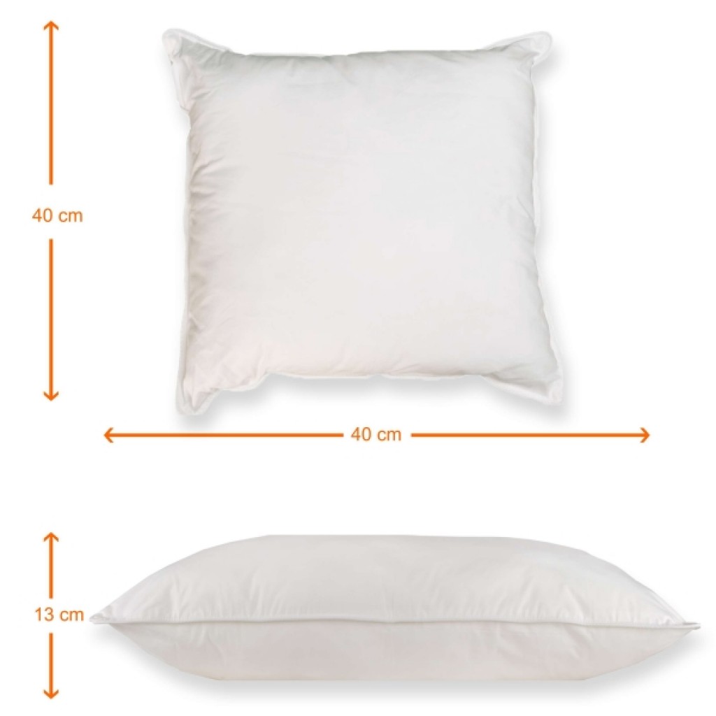 Set 2 perne, alb , cu puf de gasca, 40x40cm, PP03