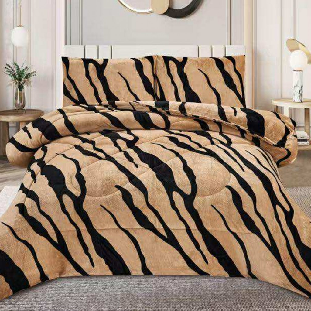 Pilotă Matlasată Cocolino, set 3 piese, 200x230cm, culoare crem închis, cu dungi negre, PILN108 Pilotă Matlasată Cocolino, set 3 piese, 200x230cm, culoare crem închis, cu dungi negre, PILN108